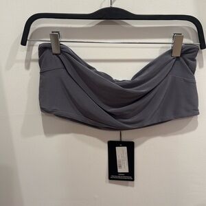New with tags NWT PLT pretty little thing shape grey slinky bandeau crop top